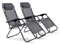 LEŻAK 2szt PLAŻOWY SKŁADANY GRAVITY FOTEL OGRODOWY