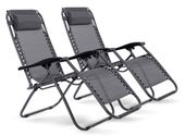 LEŻAK 2szt PLAŻOWY SKŁADANY GRAVITY FOTEL OGRODOWY