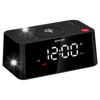 Zegar cyfrowy budzik Sencor SDC 7600 Qi ładowarka indukcyjna 10W USB
