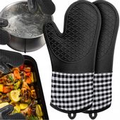 Silikonowe Rękawice Kuchenne Żaroodporne Komplet Rękawic 2Szt Ochronne