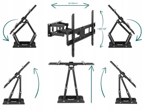 EXTRA MOCNY OBROTOWY UCHWYT na TELEWIZOR WIESZAK TV 32-80 cali na Arena.pl