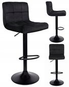 Hoker barowy czarny tapicerowany welur z oparciem regulowany glamour