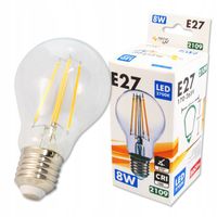 Mocna żarówka LED E27 8W 800lm filament ciepła