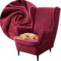 POKROWIEC NA FOTEL USZAK WELUR AKSAMIT  BORDOWY