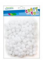 pompony dekoracyjne białe 120szt/1cm craft with fun 463921