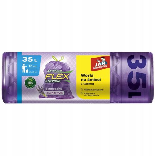 6X WORKI NA ŚMIECI Z TAŚMĄ 35L 6X12 SZT LAWENDOWE MAGNUM FLEX JAN na Arena.pl