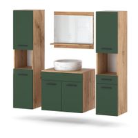 Meble Łazienkowe 120cm Szafka Umywalka Z Lustrem Wotan Butelkowa Zieleń
