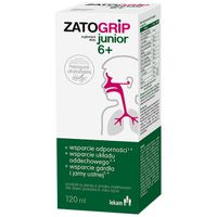 Zatogrip Junior Czarny Bez Pelargonia Afrykańska Wspiera Odpornosć 120 ml