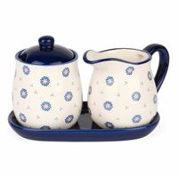 ZESTAW CUKIERNICA + MLECZNIK DZBANEK NA MLEKO + PODSTAWKA TADAR FOLKLOR