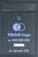 Skrzynka na listy Firmowa z danymi Firmy Logo tel