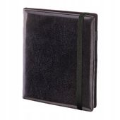 kalendarz książkowy dzienny a4  kolekcja 42b czarny, zapięcie na gumkę