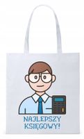Dla Księgowej Księgowego Torba Eco Biała Shopper Z Nadrukiem Ze Zdjęciem