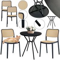 ZESTAW MEBLI OGRODOWYCH DO OGRODU TARASU NA BALKON COMO +2x KP105 RAFIA BEŻ