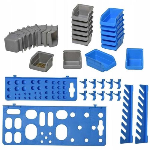 tablica ścienna z pojemnikami niebiesko-szara 44 elementy na Arena.pl