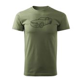 Koszulka motoryzacyjna z Fordem Mustangiem Ford Mustang męska khaki REGULAR XL