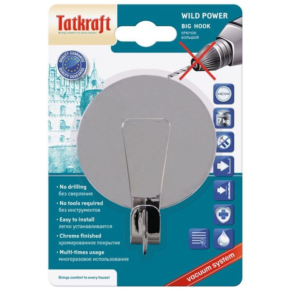 Haczyk Wieszak Pojedyńczy 17313  Na Przyssawkę Bez wiercenia Tatkraft zdjęcie 2
