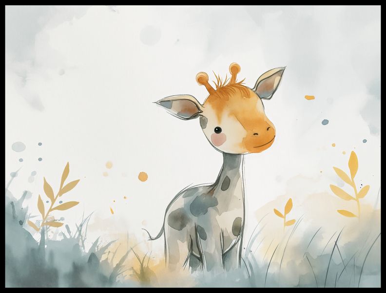 Plakat 80x60cm Mała Żyrafka zdjęcie 2