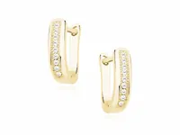 ELEGANCKIE KLASYCZNE POZŁACANE SREBRNE KOLCZYKI BIAŁE CYRKONIE SREBRO