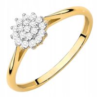 ZŁOTY PIERŚCIONEK 8K z CYRKONIAMI 333 prezent r.13