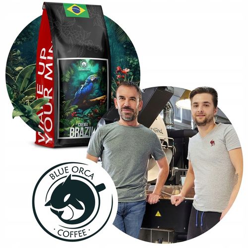 Kawa Ziarnista BRAZYLIA CREMA -ŚWIEŻO PALONA 1KG- Palarnia Blue Orca Coffee na Arena.pl