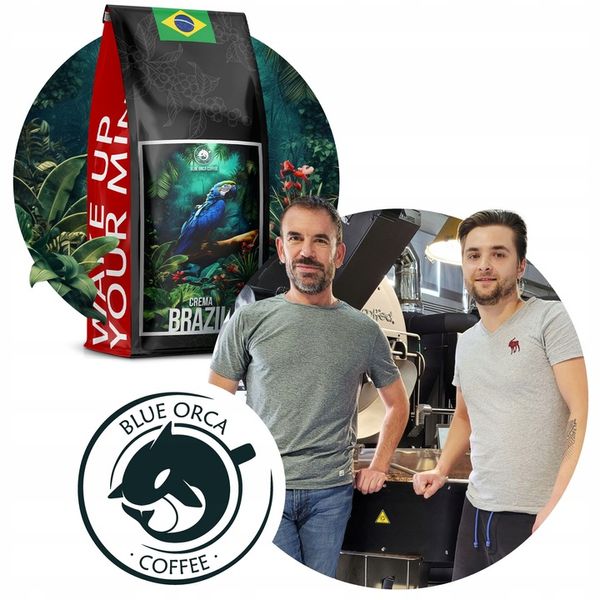 Kawa Ziarnista BRAZYLIA CREMA -ŚWIEŻO PALONA 1KG- Palarnia Blue Orca Coffee zdjęcie 2