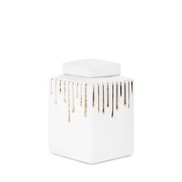 Pojemnik dekoracyjny zamykany LUIS 14X14X23 biały + złoty