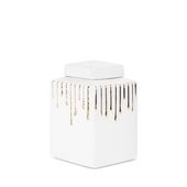 Pojemnik dekoracyjny zamykany LUIS 14X14X23 biały + złoty