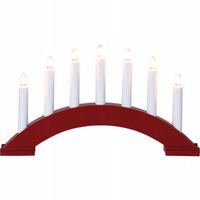 Świecznik adwentowy drewniany czerwony BEA