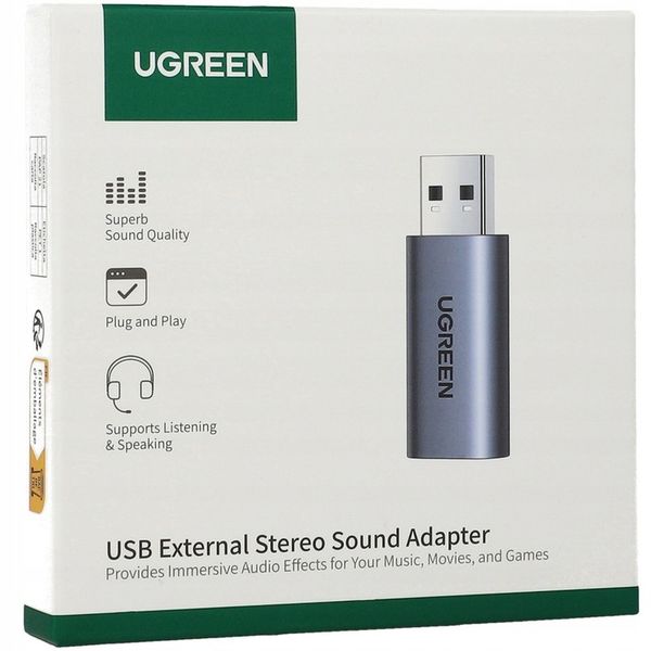 Adapter USB do komputera, przejściówka audio do mini jack 3,5 mm, Ugreen zdjęcie 4