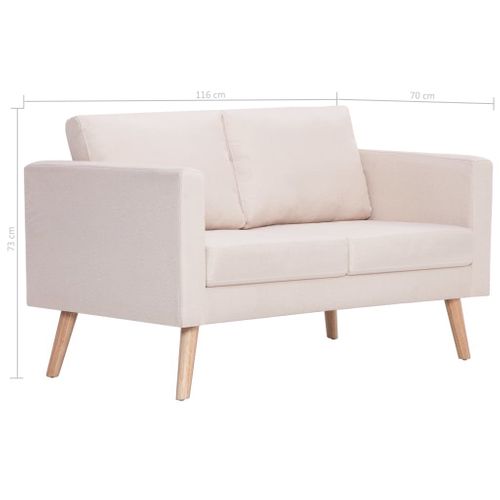 Sofa 2-Osobowa, Materiałowa, Kremowa na Arena.pl