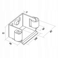 Uchwyt najazdu do bramy przesuwnej 80x80 mm