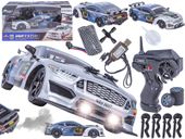 DUŻY Samochód Do Driftu Auto RC Drift 1:16 2,4 GHz PARA DYM Grafitowy Mustang 4WD LED