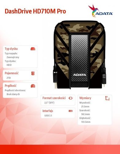 DashDrive HD710M Pro 2TB 2.5'' U3.1 Military na Arena.pl