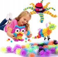 Rzepy czepy klocki kulki kolorowe kreatywne 400 EL dla dzieci duży zestaw