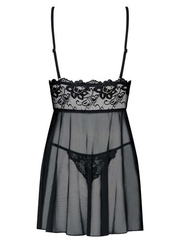Komplet Idillia babydoll i stringi - czarna - Obsessive L/XL na Arena.pl