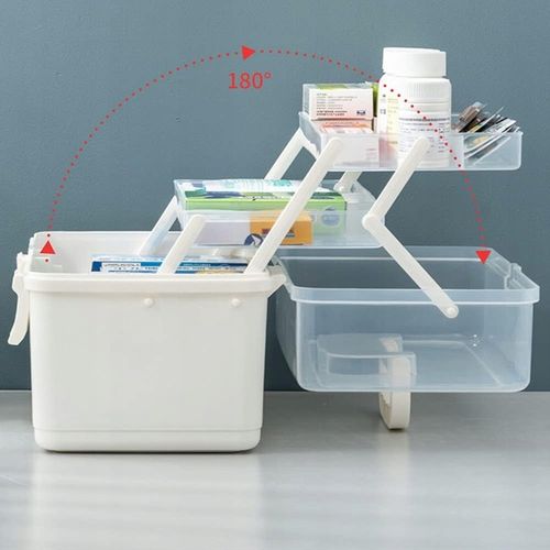 ORGANIZER POJEMNIK NA LEKI TABLETKI DUŻA ROZKŁADANA APTECZKA XXL PUDEŁKO na Arena.pl