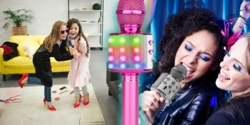 MIKROFON KARAOKE GŁOŚNIK ZABAWKA BLUETOOTH LED RÓŻ MANTA ECHO ŚWIATŁO na Arena.pl