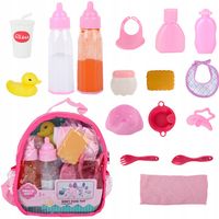 Zestaw dla lalki nocnik butelka śliniak plecak – akcesoria do karmienia