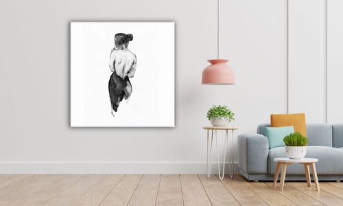 OBRAZ NA PŁÓTNIE 044 Kobieta w czerni 50x50cm na Arena.pl