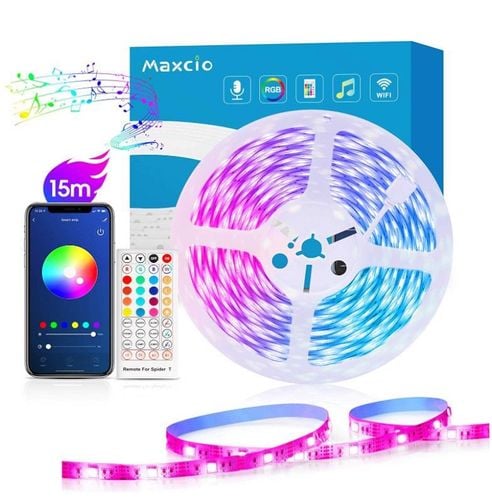 Maxcio Taśma LED Alexa 15 m, RGB Smart WiFi LED z na Arena.pl