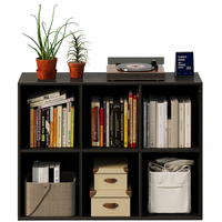 REGAŁ OTWARTY KOMODA KOSTKA 3x2 POJEMNY NA KSIĄŻKI BIUROWY CZARNY 100 CM