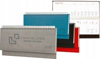 Terminarz 2026 tyg. kalendarz leżący biurkowy Z TOIM LOGO grawerem 100 szt