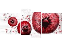 120CM 55 OBRAZ 4 ELEM CZERWONE DMUCHAWCE ŚCIENNY