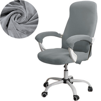 POKROWIEC NA FOTEL OBROTOWY WELUR AKSAMIT SZARY