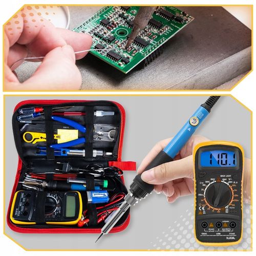 Lutownica ZESTAW NARZĘDZI DO LUTOWANIA 40 ELEMENTÓW MULTIMETR 6 GROTÓW na Arena.pl