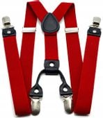 Męskie mocne Szelki czerwone do spodni elastyczne  E43_Czerwone