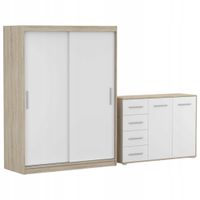 Zestaw VISTA 04 Szafa 150 Komoda FRIDA 01 135 półki SB PRODUCENT