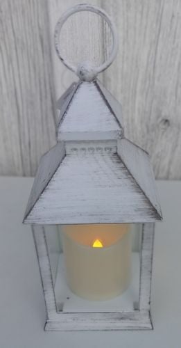 Lampion LED – biały przecierany, 10,5 × 23 cm na Arena.pl