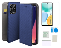 Etui z klapką do HONOR X5c Plus case niebieski obudowa + folia ochronna TPU