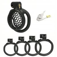 MINI KLATKA TYPU FLAT NA PENISA CZARNY PAS CNOTY CHASTITY CAGE